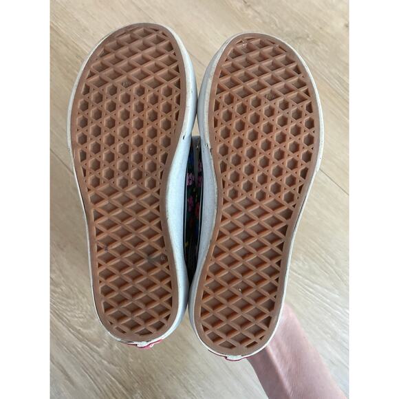 Vans sneakers girls size 2 black suede floral lace up - Picture 4 of 5